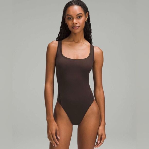 Lululemon Wundermost Nulu Square-Neck Sleeveless Bodysuit French Press NWT XL - Picture 1 of 16